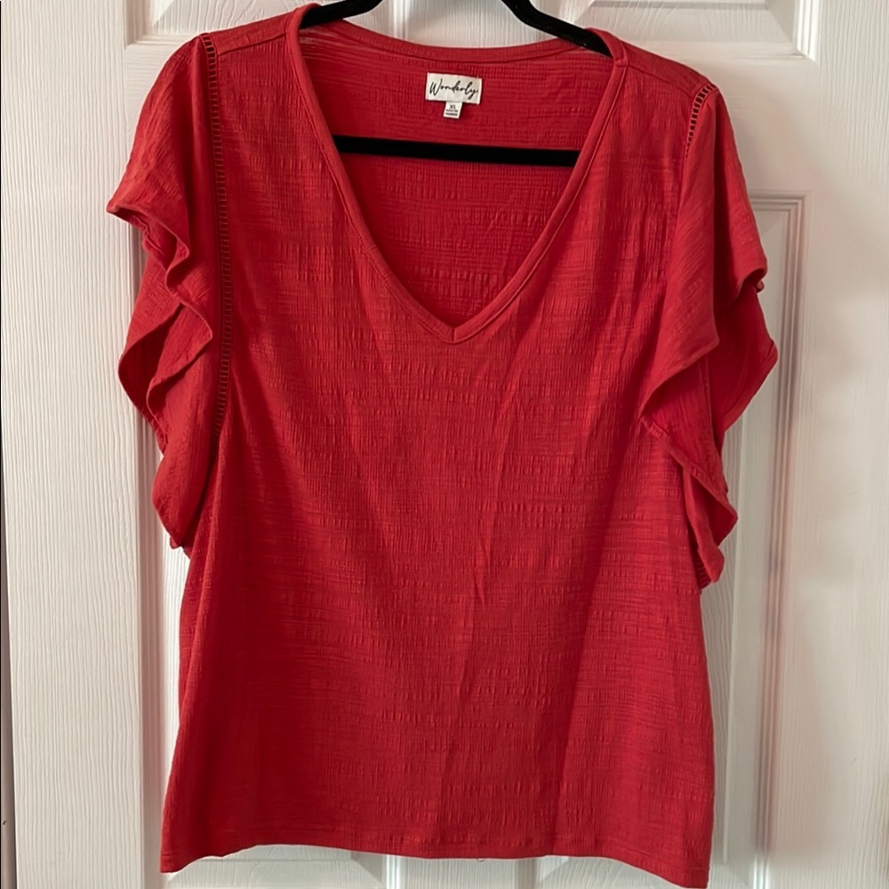 Wonderly Women's Red V-Neck Top